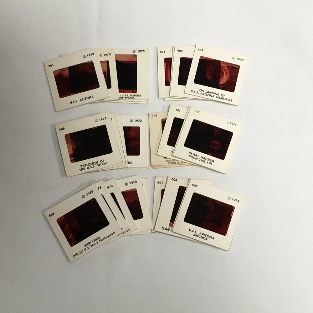 Pearl Harbor Slides 35 mm U.S.S. Arizona U.U.S. Utah Ford Island Japanese Plane